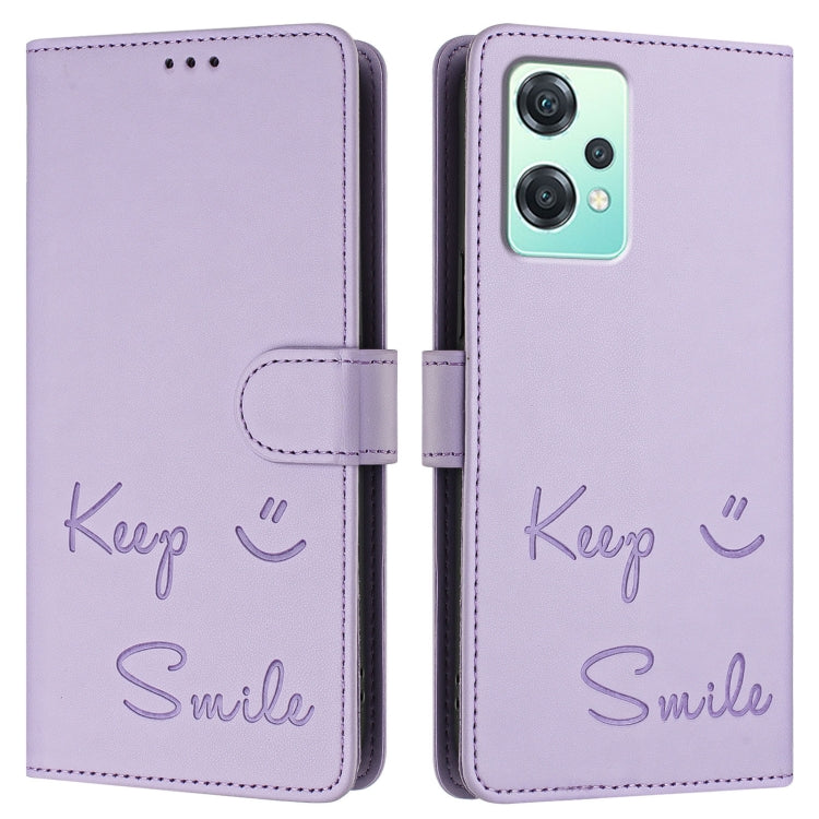 For OnePlus Nord 2 Lite Smile Embossing RFID Leather Phone Case