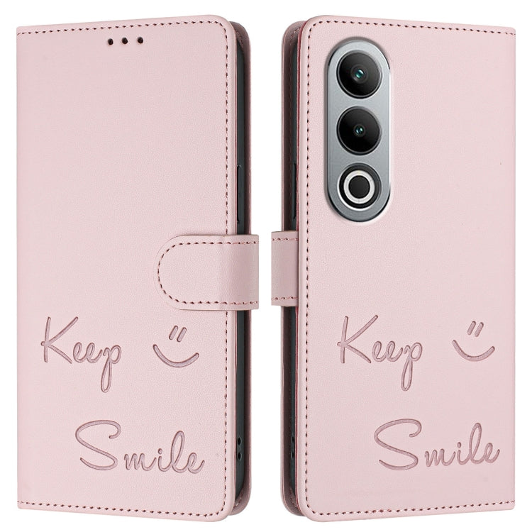 For OnePlus Nord CE4 Smile Embossing RFID Leather Phone Case