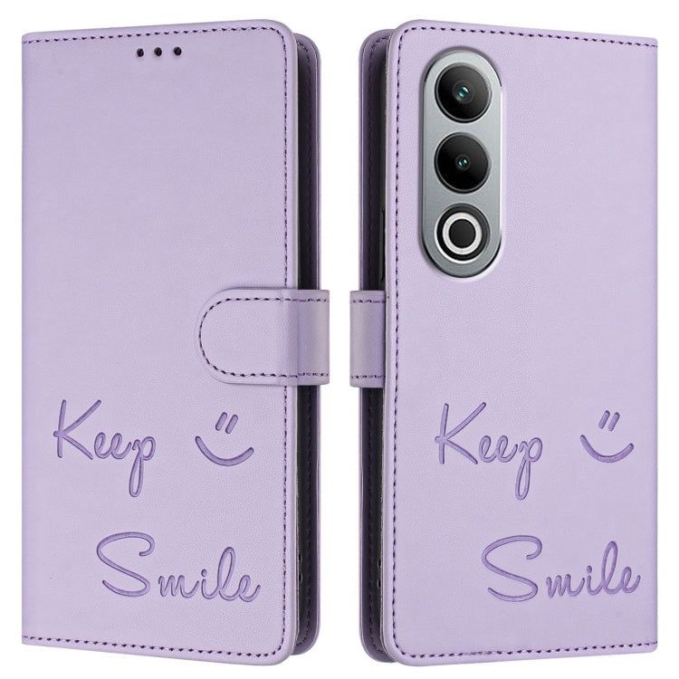 For OnePlus Nord CE4 Smile Embossing RFID Leather Phone Case
