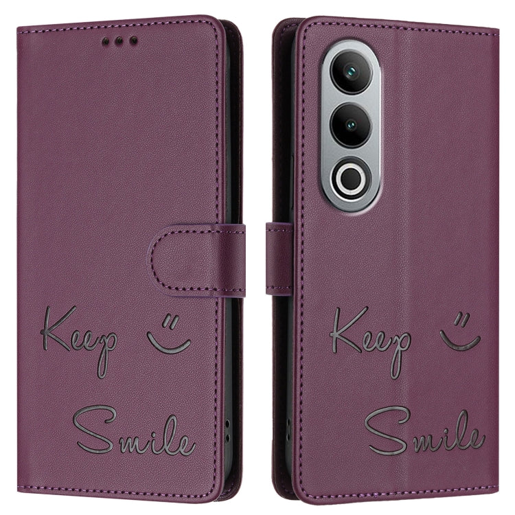 For OnePlus Nord CE4 Smile Embossing RFID Leather Phone Case