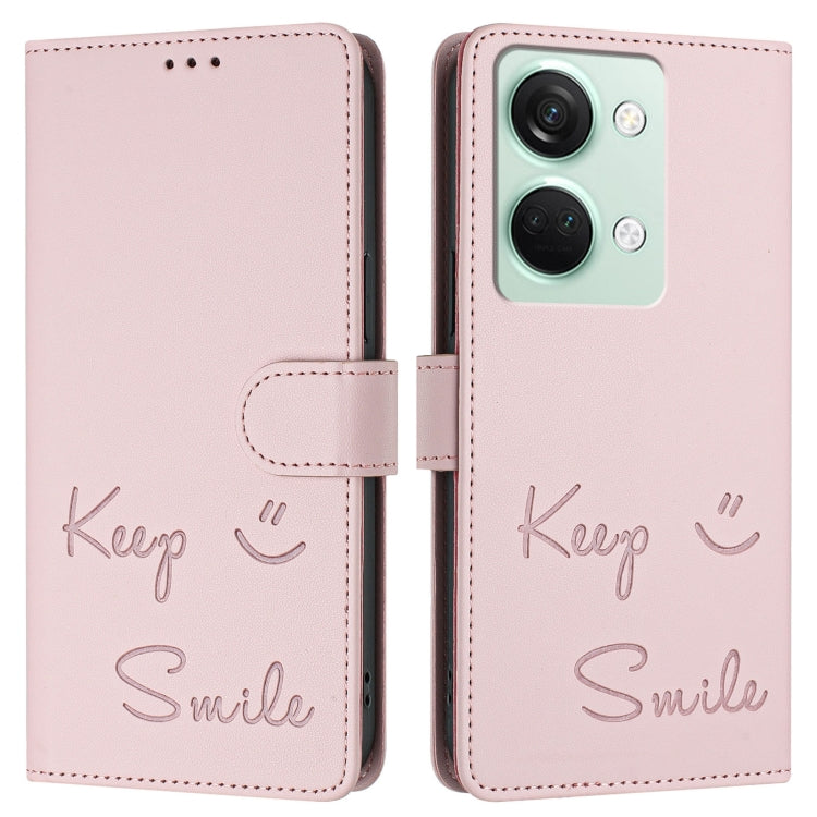 For OnePlus Ace 2V / Nord 3 Smile Embossing RFID Leather Phone Case