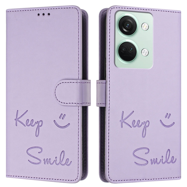 For OnePlus Ace 2V / Nord 3 Smile Embossing RFID Leather Phone Case