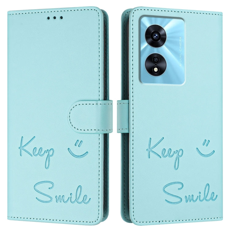 For OnePlus Nord N300 Smile Embossing RFID Leather Phone Case