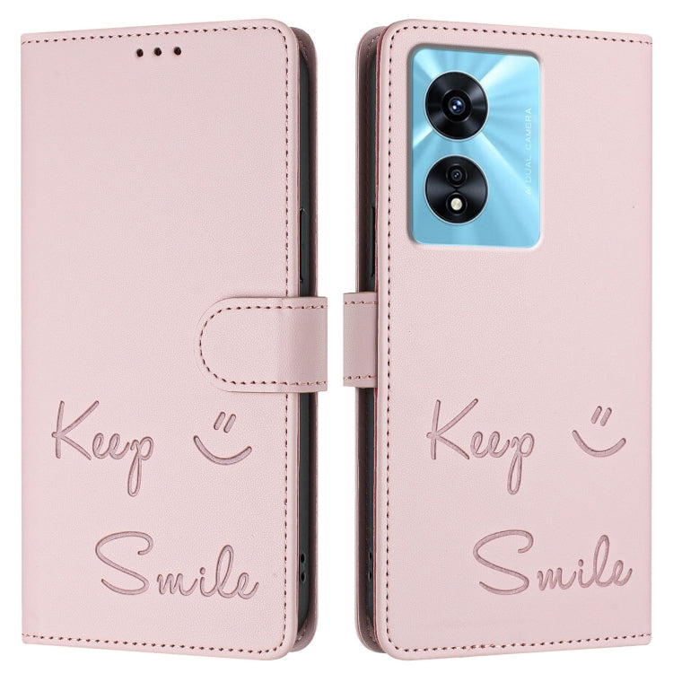 For OnePlus Nord N300 Smile Embossing RFID Leather Phone Case