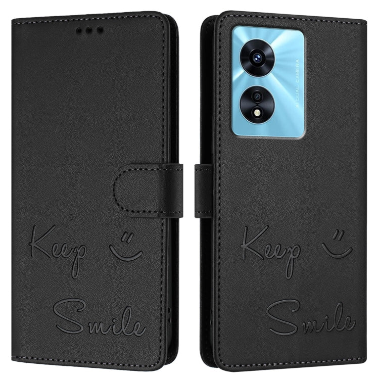 For OnePlus Nord N300 Smile Embossing RFID Leather Phone Case