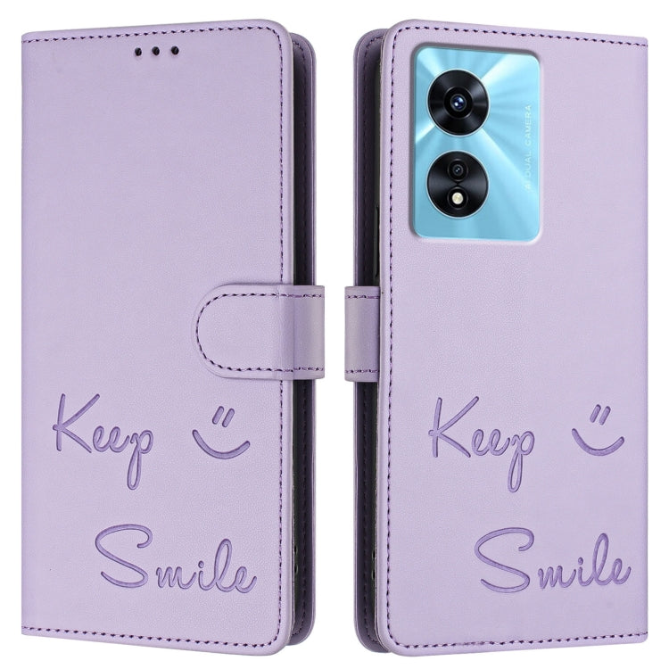 For OnePlus Nord N300 Smile Embossing RFID Leather Phone Case
