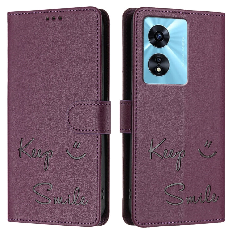 For OnePlus Nord N300 Smile Embossing RFID Leather Phone Case