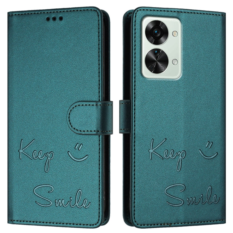 For OnePlus Nord 2T Smile Embossing RFID Leather Phone Case