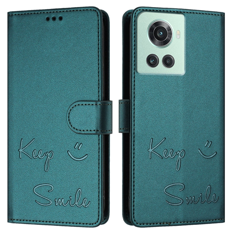 For OnePlus 10R / Ace Smile Embossing RFID Leather Phone Case