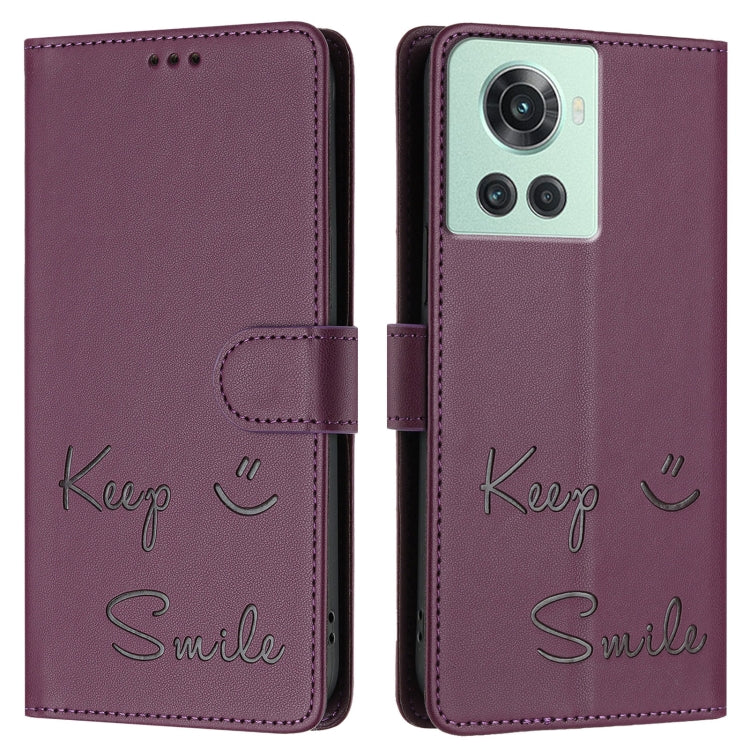 For OnePlus 10R / Ace Smile Embossing RFID Leather Phone Case
