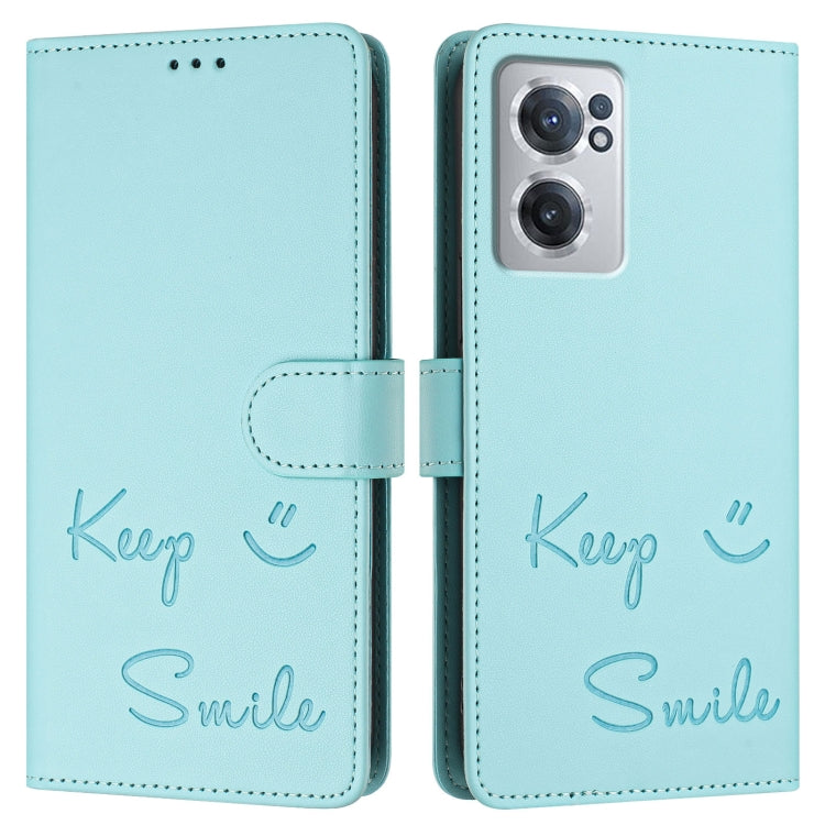 For OnePlus Nord CE 2 5G Smile Embossing RFID Leather Phone Case