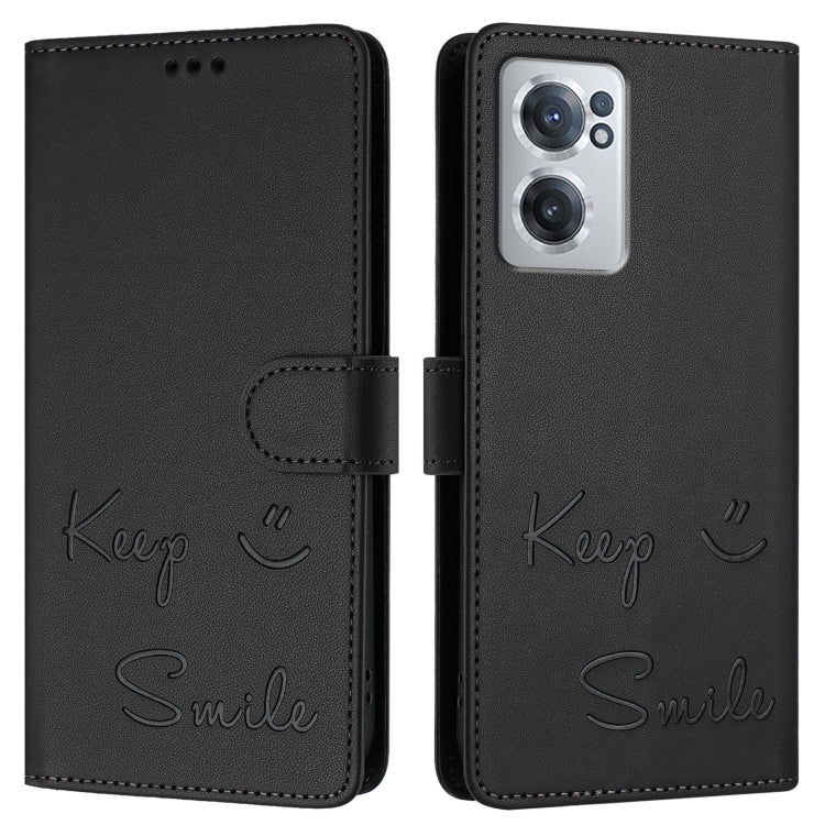 For OnePlus Nord CE 2 5G Smile Embossing RFID Leather Phone Case