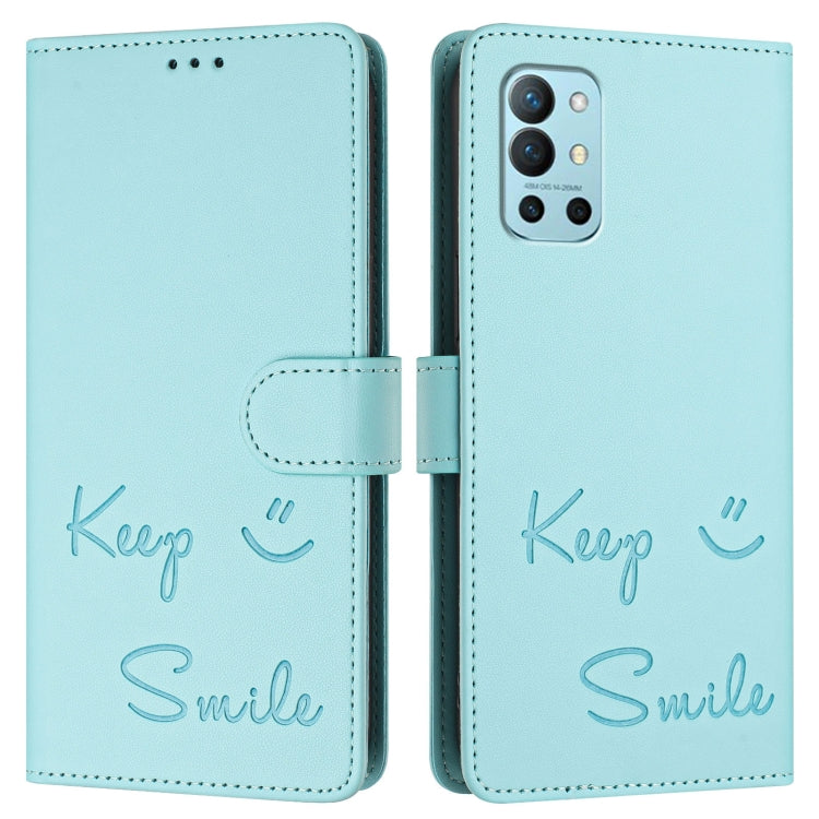 For OnePlus 9R / 8T Smile Embossing RFID Leather Phone Case