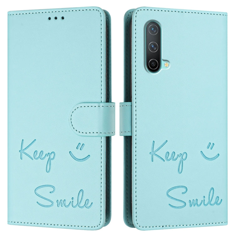 For OnePlus Nord CE 5G Smile Embossing RFID Leather Phone Case