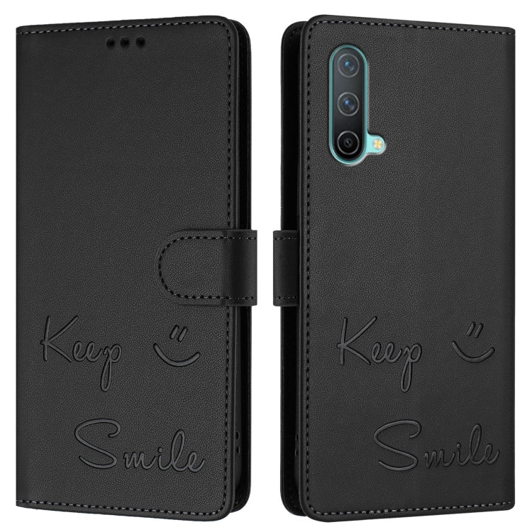 For OnePlus Nord CE 5G Smile Embossing RFID Leather Phone Case