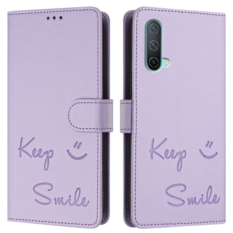 For OnePlus Nord CE 5G Smile Embossing RFID Leather Phone Case