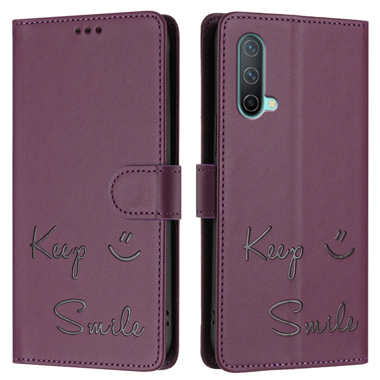 For OnePlus Nord CE 5G Smile Embossing RFID Leather Phone Case
