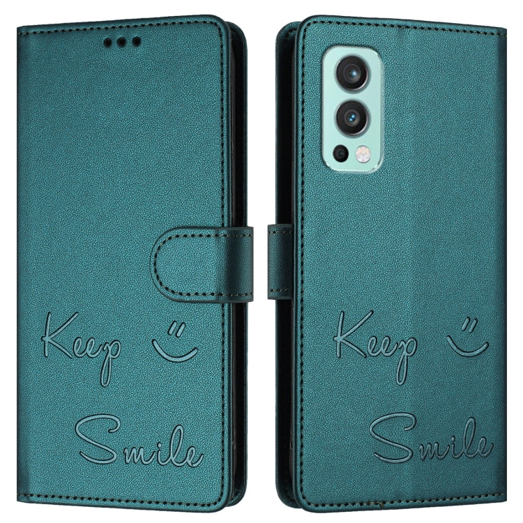 For OnePlus Nord 2 5G Smile Embossing RFID Leather Phone Case