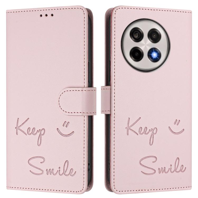 For OnePlus 13R / Ace 5 Pro 5G Smile Embossing RFID Leather Phone Case