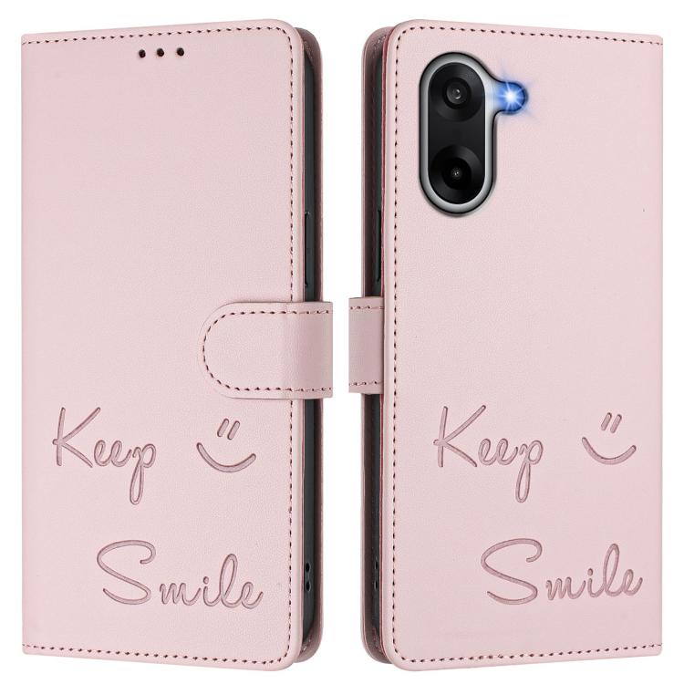 For OnePlus Ace 5 Racing Smile Embossing RFID Leather Phone Case