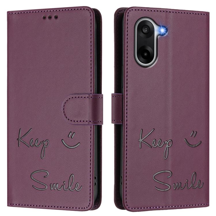 For OnePlus Ace 5 Racing Smile Embossing RFID Leather Phone Case
