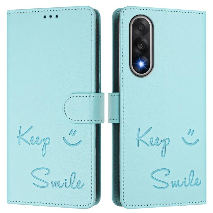 For OnePlus Ace 5 Ultra Smile Embossing RFID Leather Phone Case