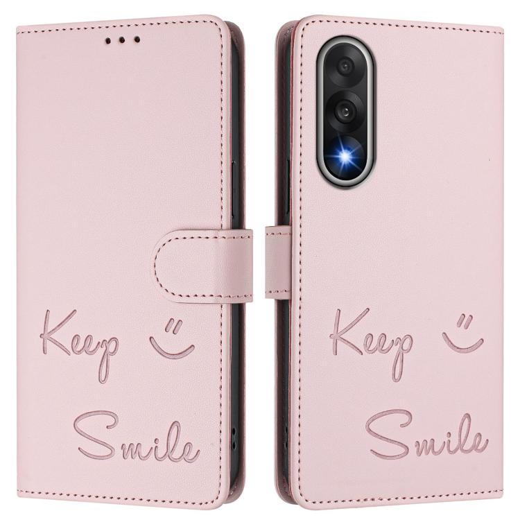 For OnePlus Ace 5 Ultra Smile Embossing RFID Leather Phone Case