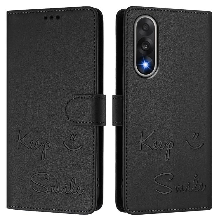 For OnePlus Ace 5 Ultra Smile Embossing RFID Leather Phone Case