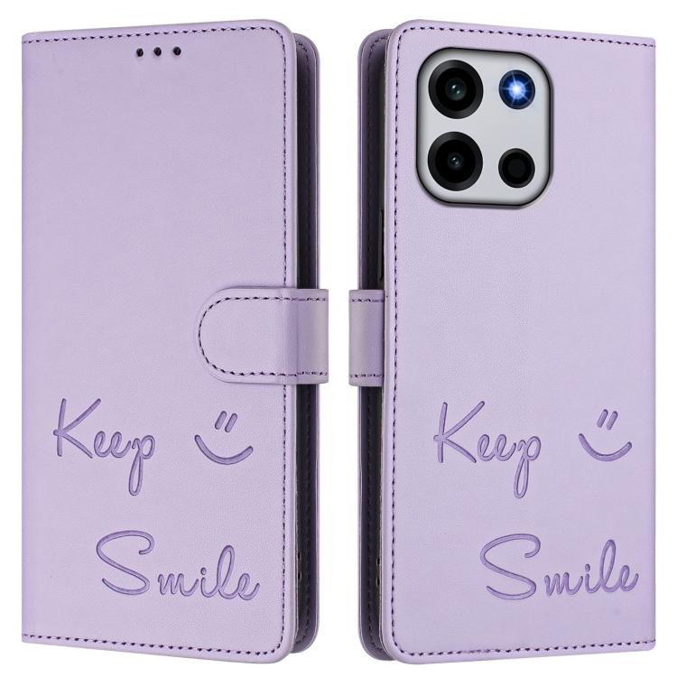 For OnePlus Turbo 6 / Turbo 6V Smile Embossing RFID Leather Phone Case