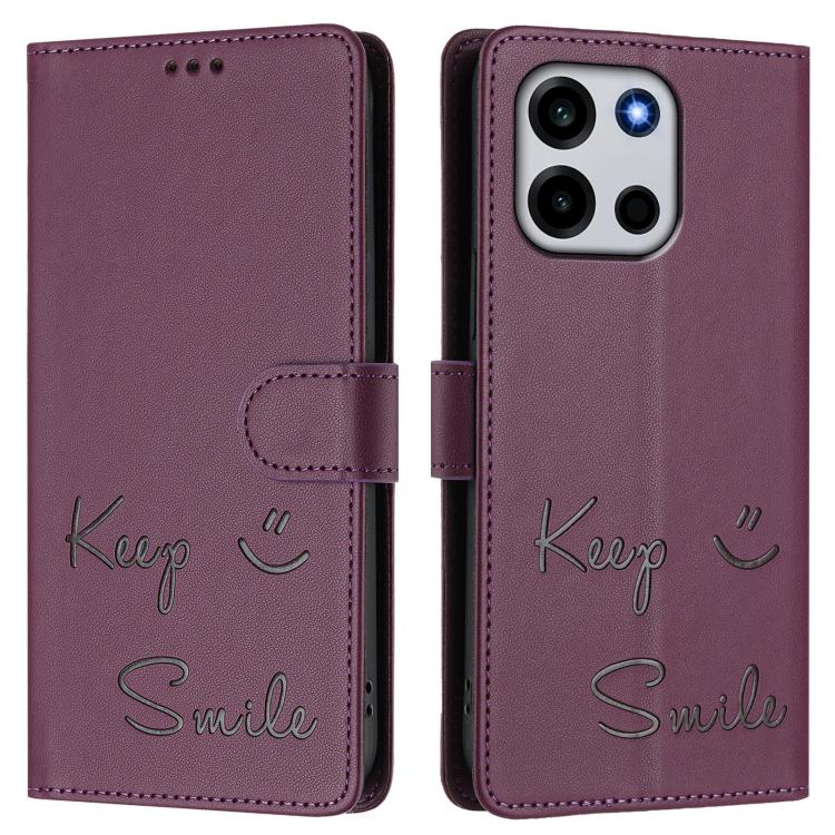 For OnePlus Turbo 6 / Turbo 6V Smile Embossing RFID Leather Phone Case