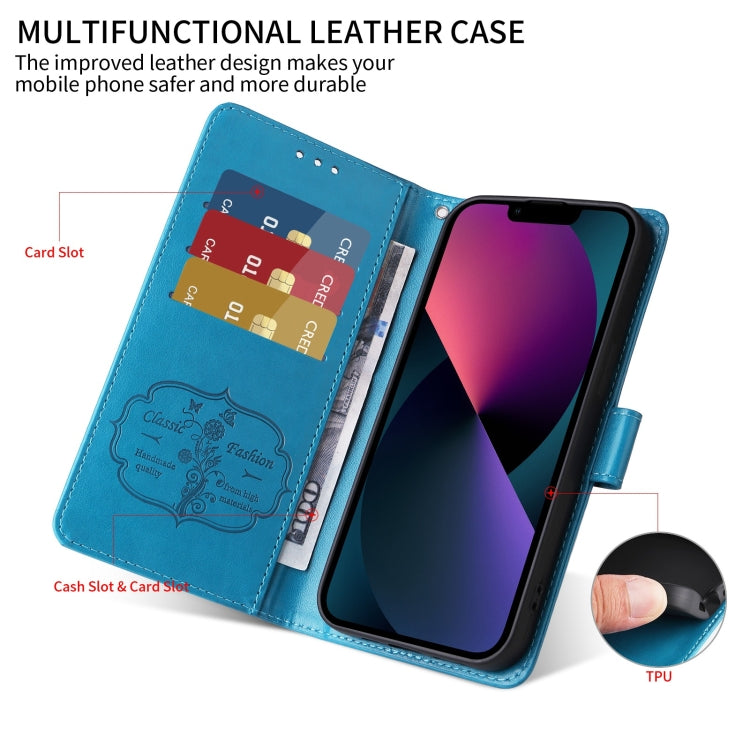 For iPhone 11 Embossed Butterfly Flowers Leather Phone Case