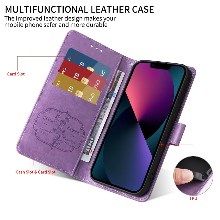 For iPhone XR Embossed Butterfly Flowers Leather Phone Case