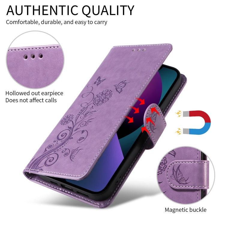 For iPhone XR Embossed Butterfly Flowers Leather Phone Case