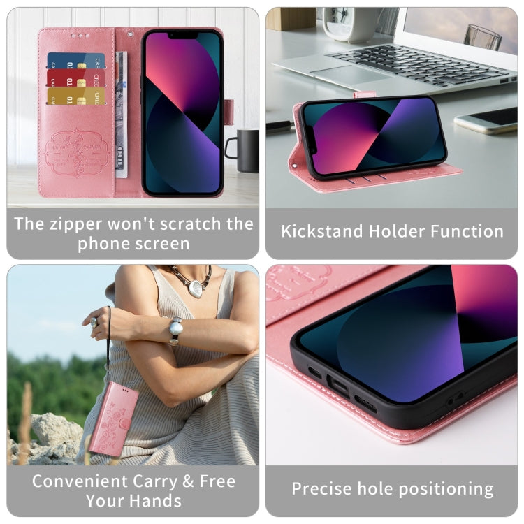 For iPhone XR Embossed Butterfly Flowers Leather Phone Case