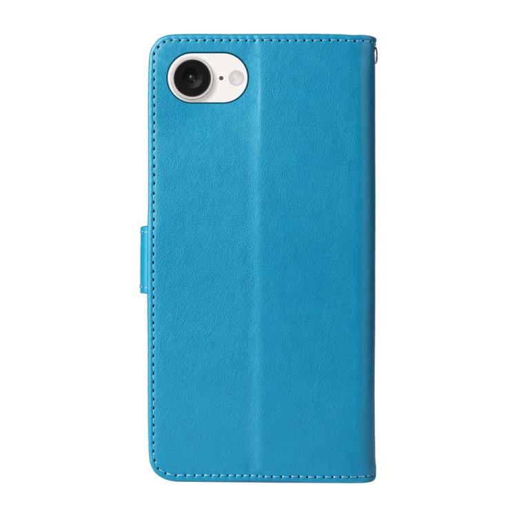 For iPhone 17e / 16e Embossed Butterfly Flowers Leather Phone Case
