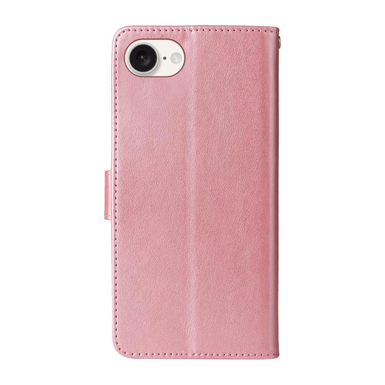 For iPhone 17e / 16e Embossed Butterfly Flowers Leather Phone Case