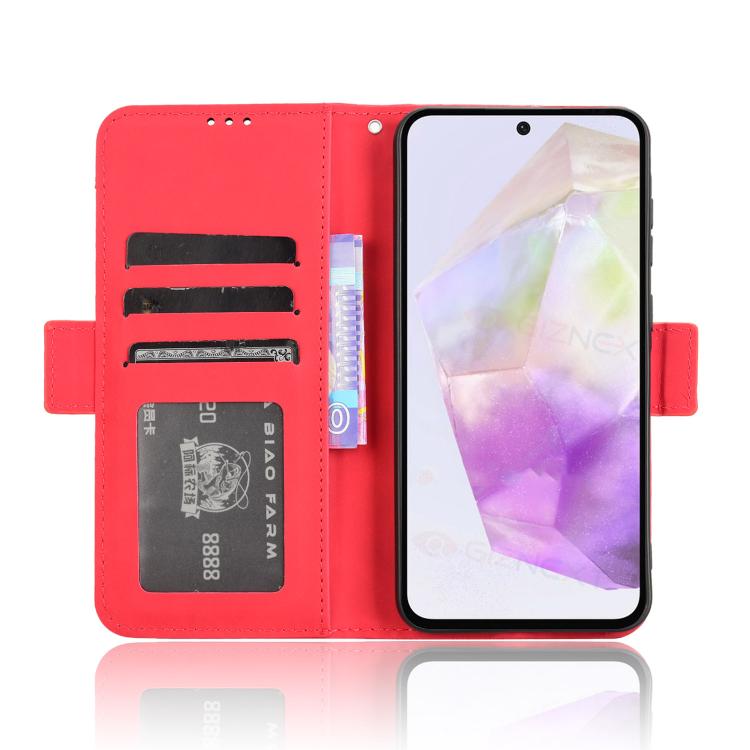 For Samsung Galaxy A56 5G Skin Feel Calf Texture Card Slots Leather Phone Case