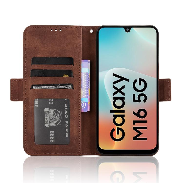 For Samsung Galaxy F16 5G / M16 5G Skin Feel Calf Texture Card Slots Leather Phone Case