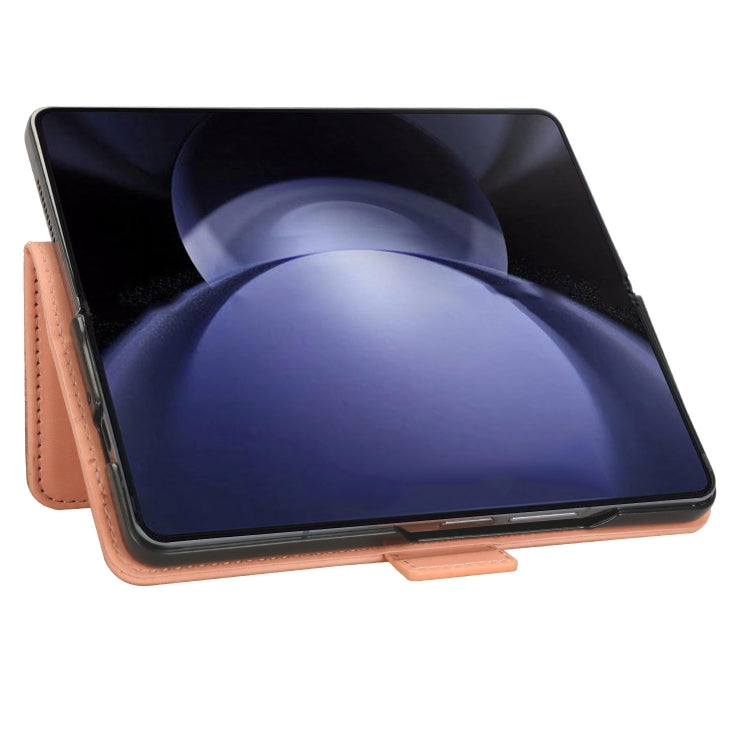 For Samsung Galaxy Z Fold6 with Pen Slot Skin Feel Calf Texture Card Slots Leather Phone Case