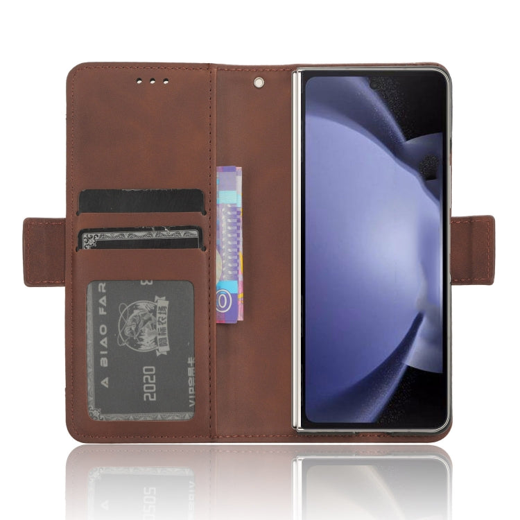 For Samsung Galaxy Z Fold6 with Pen Slot Skin Feel Calf Texture Card Slots Leather Phone Case