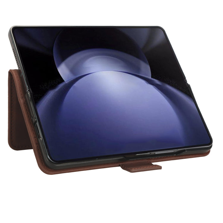 For Samsung Galaxy Z Fold6 with Pen Slot Skin Feel Calf Texture Card Slots Leather Phone Case