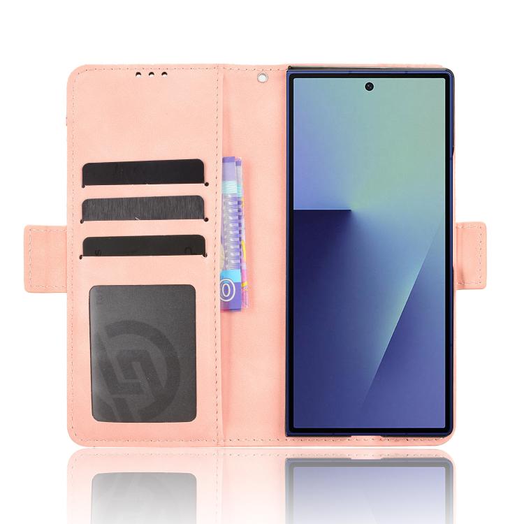 For Samsung Galaxy Z Fold7 Skin Feel Calf Texture Card Slots Leather Phone Case