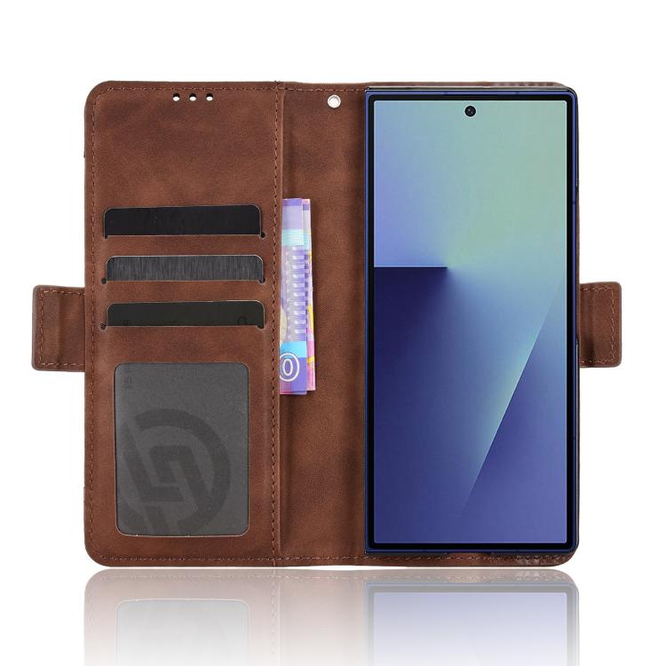 For Samsung Galaxy Z Fold7 Skin Feel Calf Texture Card Slots Leather Phone Case