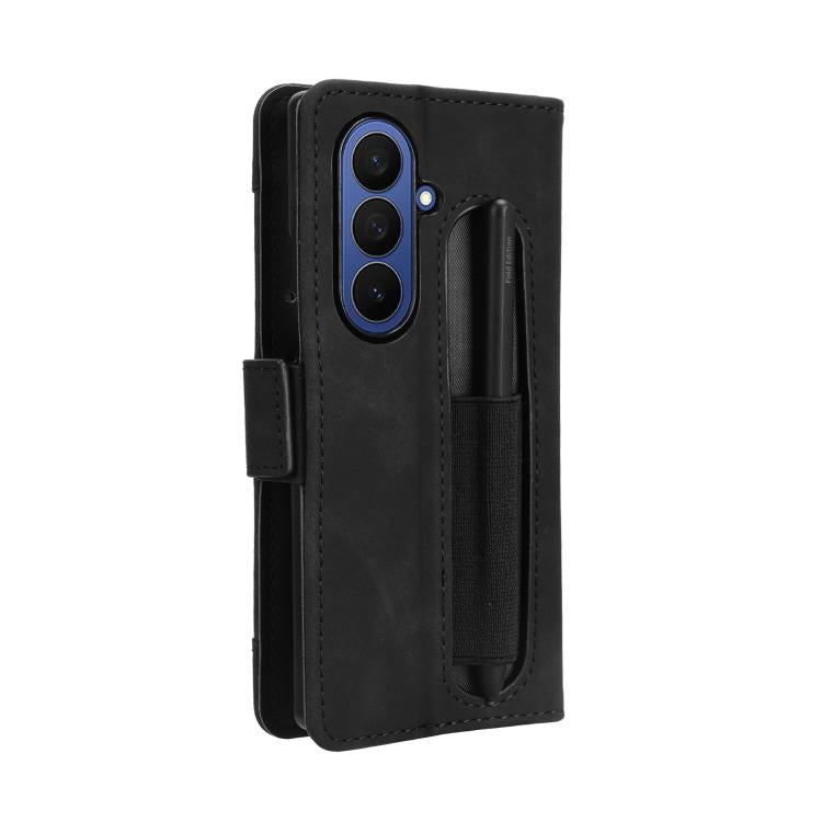 For Samsung Galaxy Z Fold7 with Pen Slot Skin Feel Calf Texture Card Slots Leather Phone Case