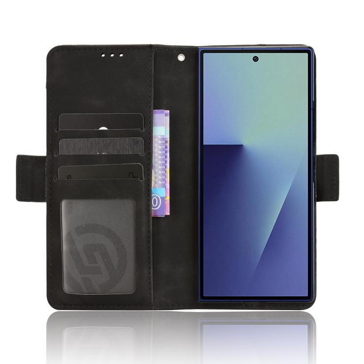 For Samsung Galaxy Z Fold7 with Pen Slot Skin Feel Calf Texture Card Slots Leather Phone Case