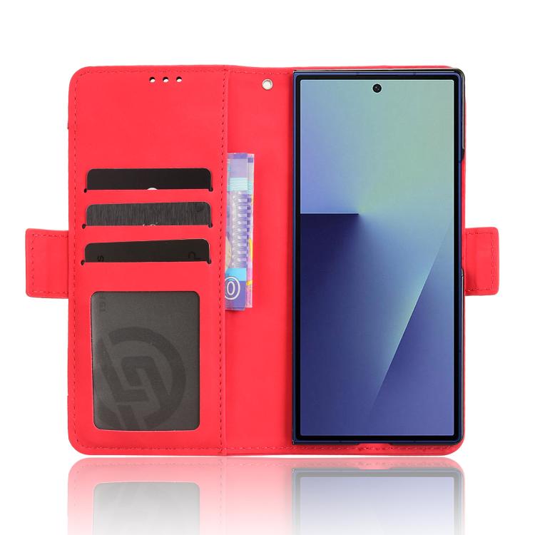 For Samsung Galaxy Z Fold7 with Pen Slot Skin Feel Calf Texture Card Slots Leather Phone Case