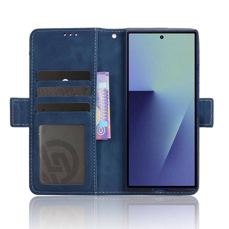 For Samsung Galaxy Z Fold7 with Pen Slot Skin Feel Calf Texture Card Slots Leather Phone Case