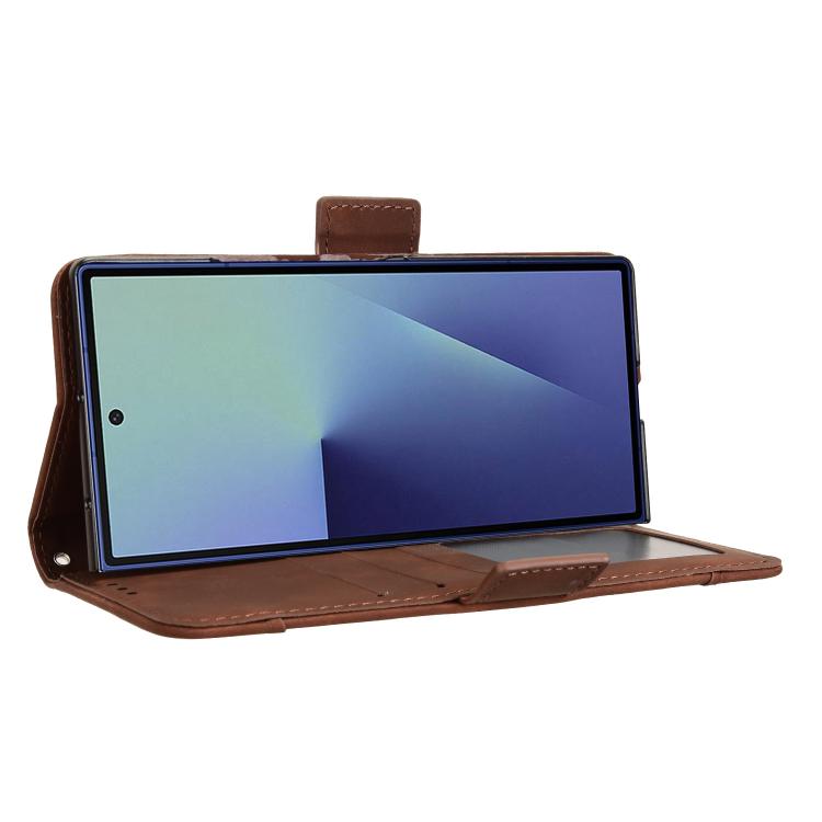 For Samsung Galaxy Z Fold7 with Pen Slot Skin Feel Calf Texture Card Slots Leather Phone Case