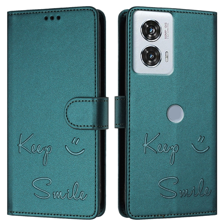 For Motorola Edge 50 Fusion Smile Embossing RFID Leather Phone Case