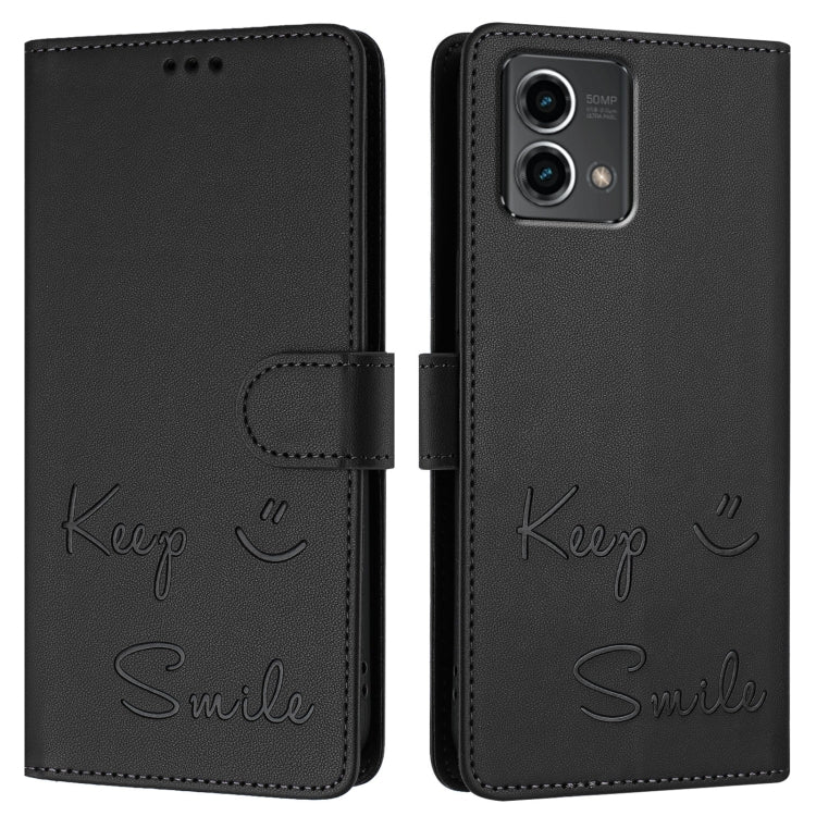 For Motorola Moto G Stylus 5G 2024 Smile Embossing RFID Leather Phone Case